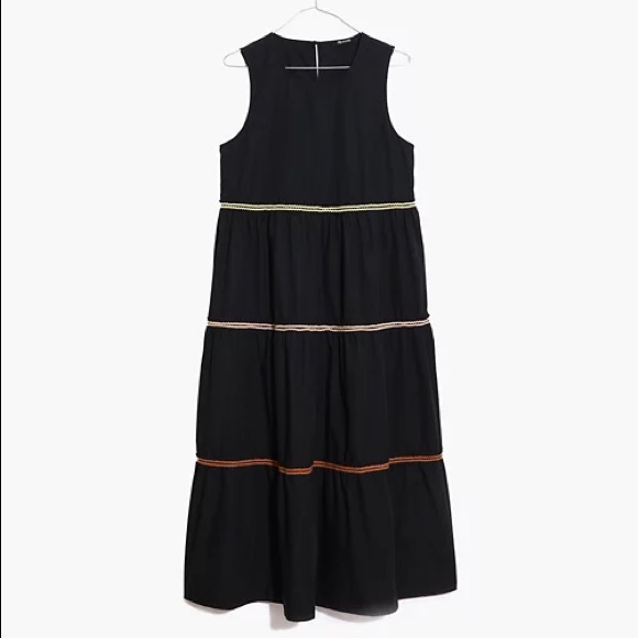 Madewell Dresses & Skirts - NEW Madewell Rickrack Cattail Tiered Dress Black M